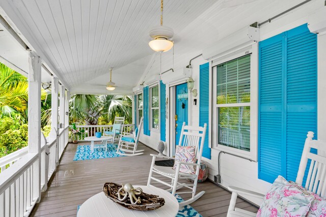 wooden deck with a porch