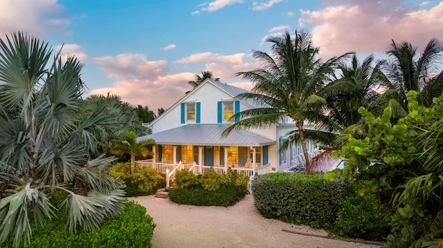 view of front of home featuring covered porch