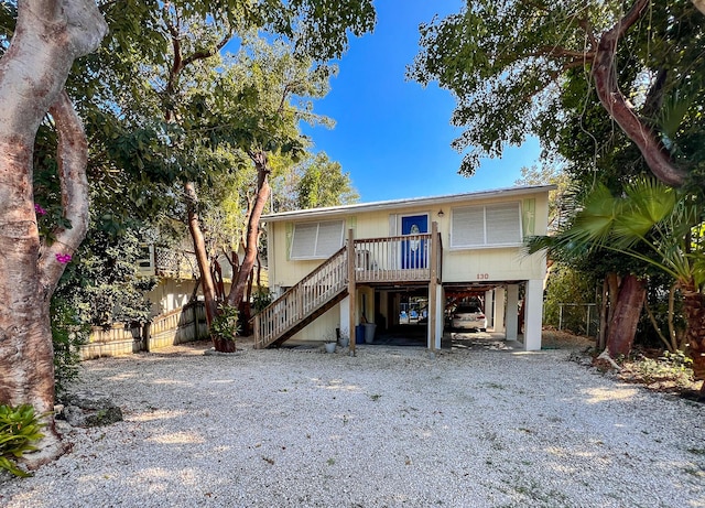 beach home with a carport