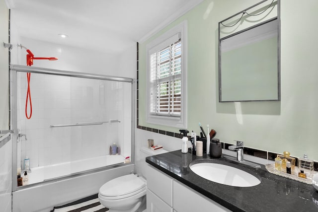 71 N Bay Harbor Dr, Key Largo, FL 33037 - full bath featuring vanity and shower / bath combination with glass door
