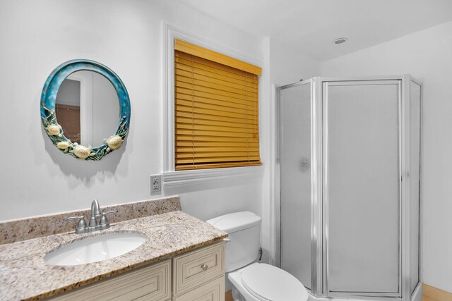 71 N Bay Harbor Dr, Key Largo, FL 33037 - bathroom featuring vanity and a shower stall