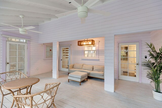 71 N Bay Harbor Dr, Key Largo, FL 33037 - deck with a ceiling fan