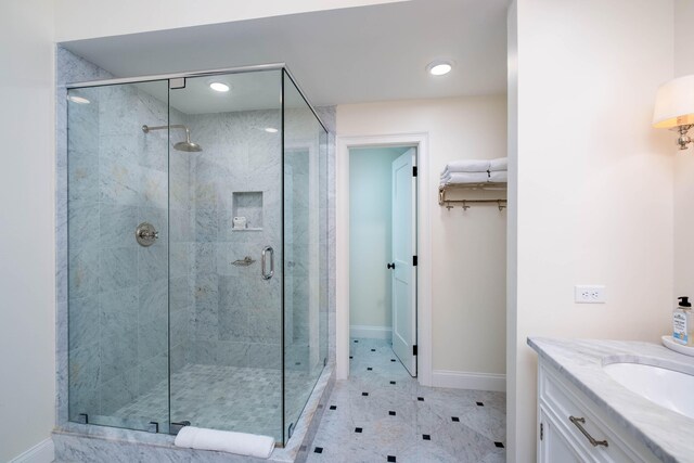 81250 Overseas Hwy Unit 5, Islamorada, FL 33036 - bathroom with vanity and an enclosed shower