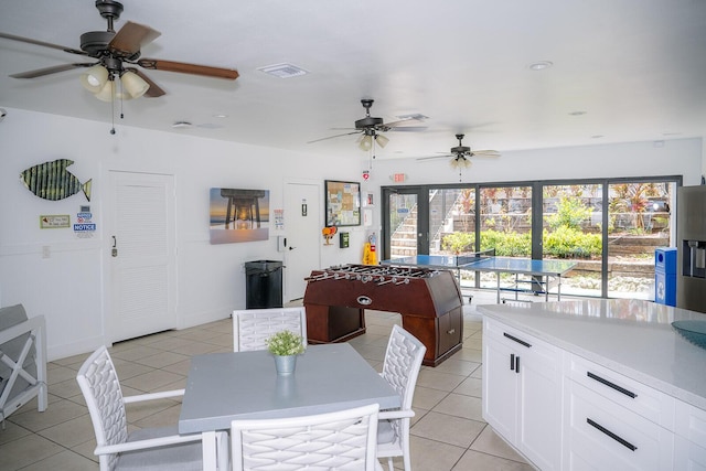 104350 Overseas Hwy Unit B205, Key Largo, FL 33037 - dining room with a ceiling fan and light tile patterned floors