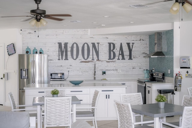 104350 Overseas Hwy Unit B205, Key Largo, FL 33037 - dining area with ceiling fan and light tile patterned flooring