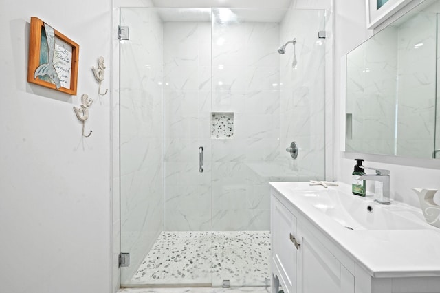 94825 Overseas Hwy Unit 185, Key Largo, FL 33037 - full bathroom featuring vanity and a marble finish shower