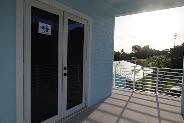 balcony with french doors