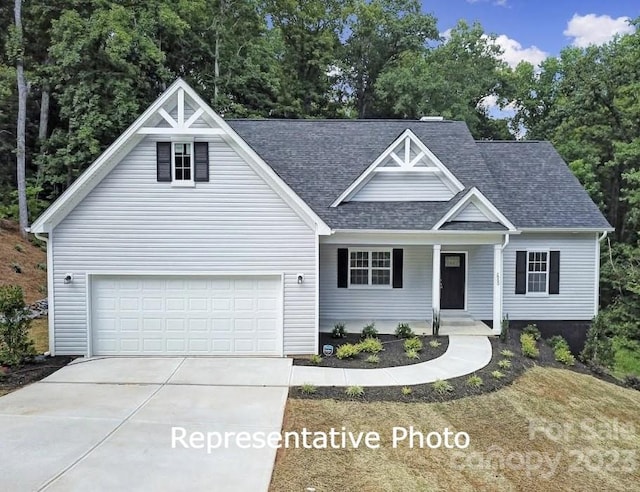 view of front of house with a garage