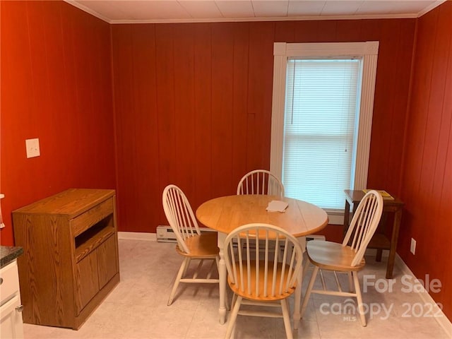 view of tiled dining room