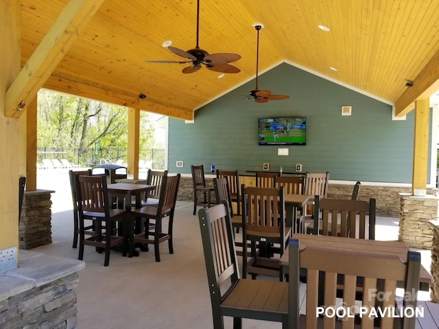 view of patio / terrace with ceiling fan