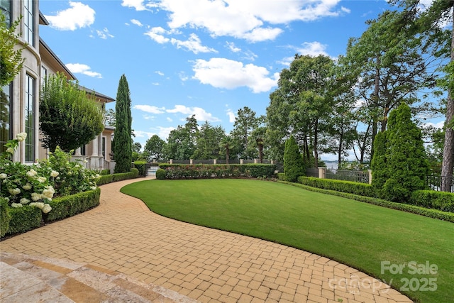 view of home's community featuring a lawn