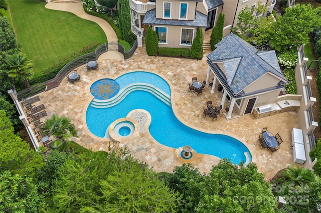 18019 Harbor Light Blvd, Cornelius, NC 28031 - view of pool featuring a patio and a pool with connected hot tub