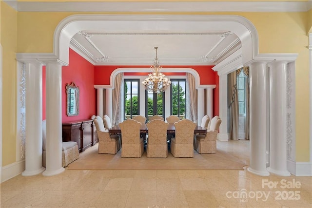 18019 Harbor Light Blvd, Cornelius, NC 28031 - unfurnished dining area featuring a chandelier and crown molding