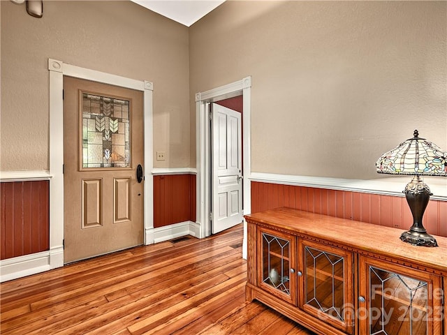 entryway with light wood-type flooring