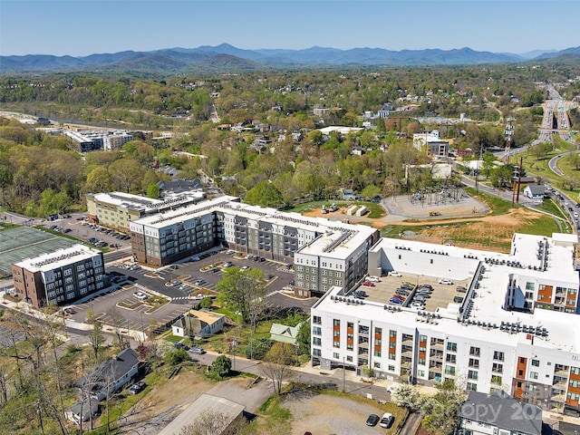 bird's eye view featuring a mountain view