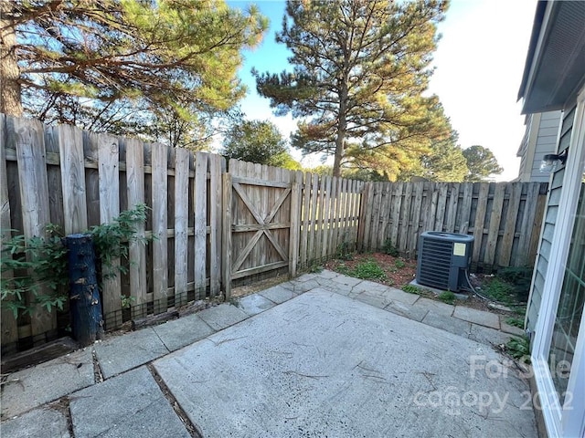 view of patio featuring central AC unit