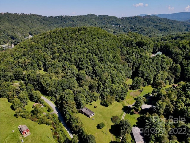 aerial view featuring a mountain view