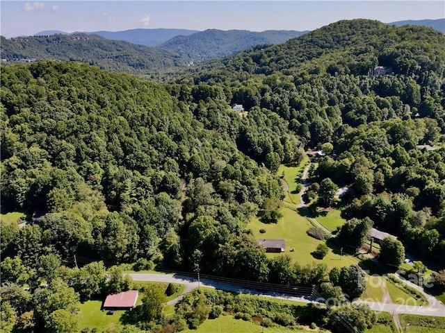 drone / aerial view with a mountain view