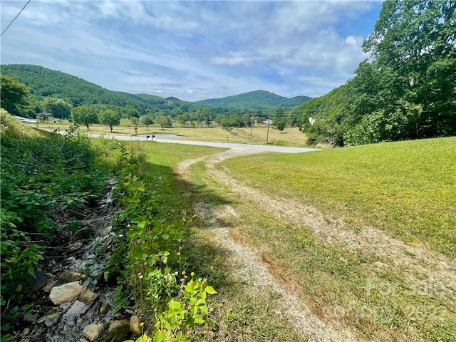 mountain view with a rural view