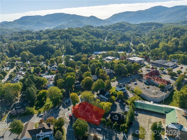 drone / aerial view with a mountain view