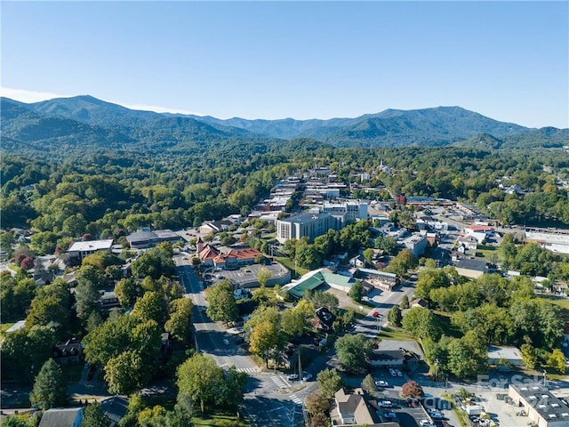 aerial view with a mountain view