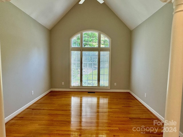 1563 Calls Lodge Ct, Morganton, NC 28655 - empty room with a wealth of natural light, a ceiling fan, and wood finished floors