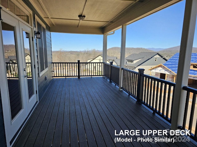 deck featuring a mountain view