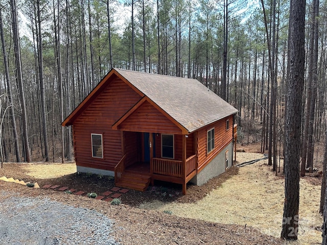 view of front facade featuring covered porch