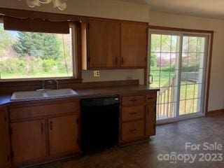 kitchen with sink and black dishwasher