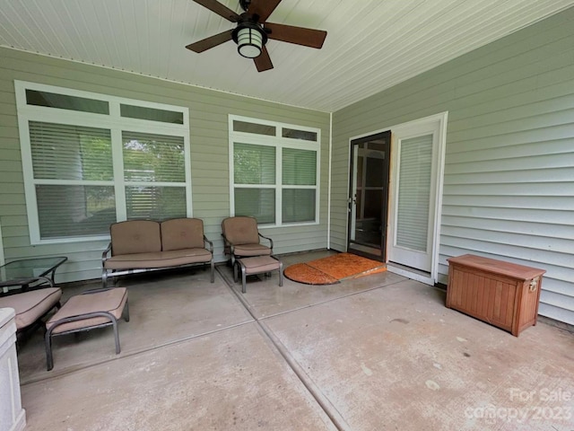 view of patio / terrace with ceiling fan