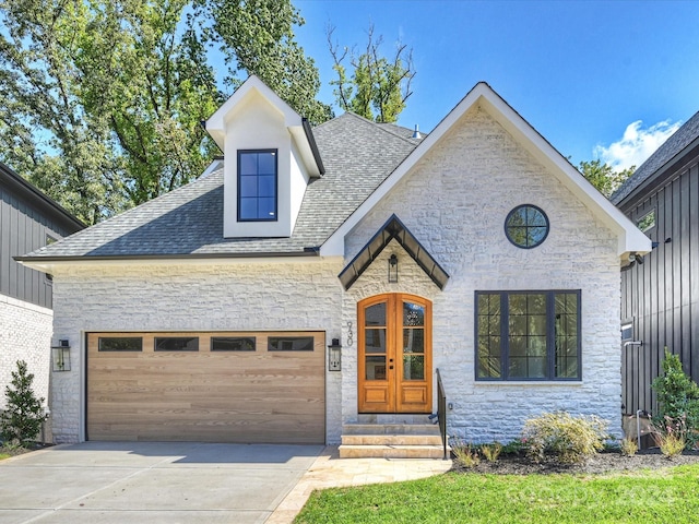 view of front of property featuring a garage