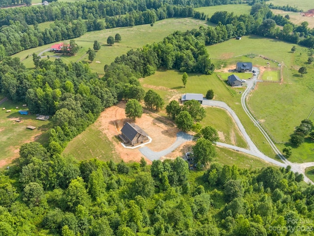 bird's eye view with a rural view