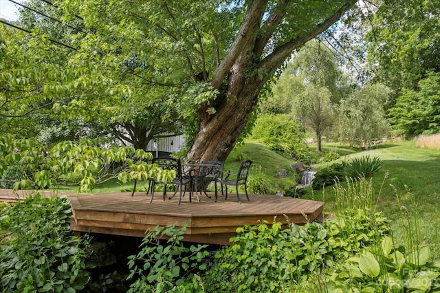 view of nearby features featuring a wooden deck