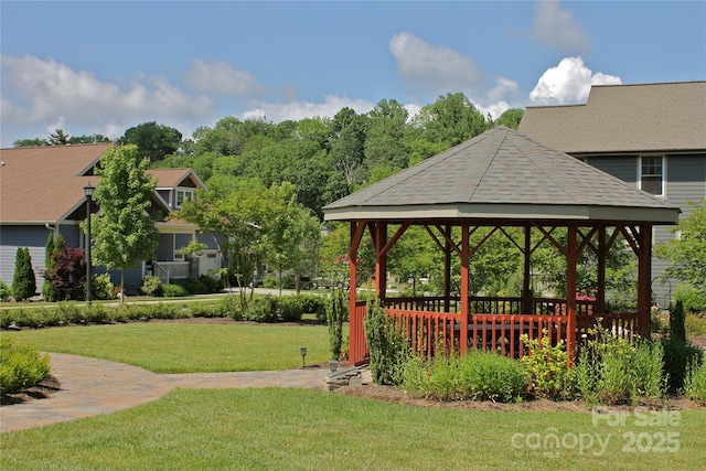 48 Creekside View Dr, Asheville, NC 28804 - view of community featuring a lawn and a gazebo