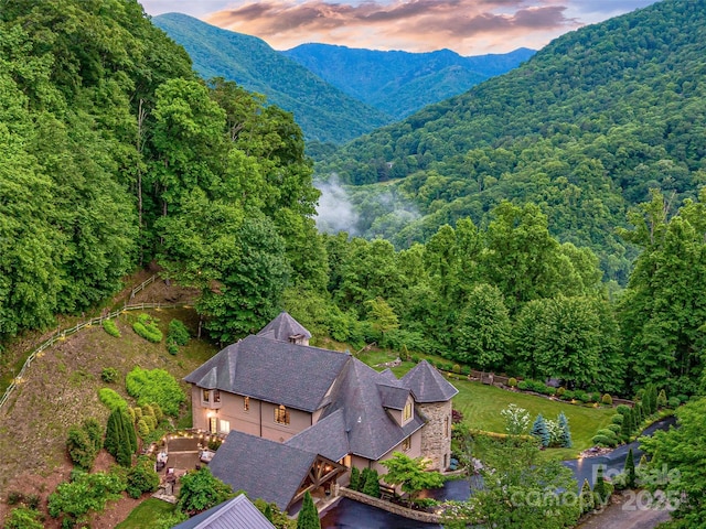 202 Emerald Ln, Maggie Valley, NC 28751 - view of subject property with a heavily wooded area and mountains