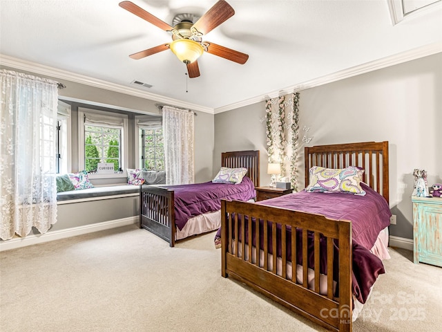 202 Emerald Ln, Maggie Valley, NC 28751 - carpeted bedroom featuring crown molding, baseboards, and a ceiling fan