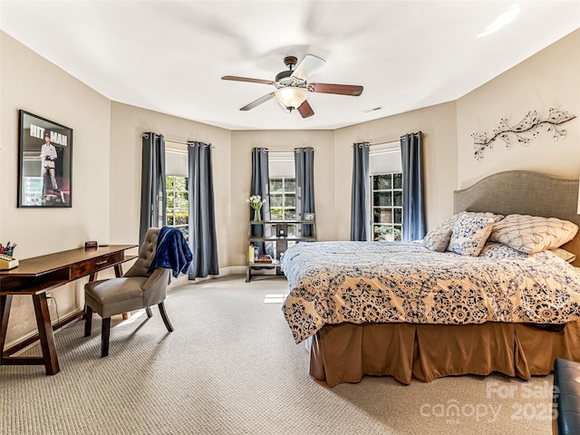 202 Emerald Ln, Maggie Valley, NC 28751 - bedroom featuring light colored carpet, ceiling fan, and baseboards