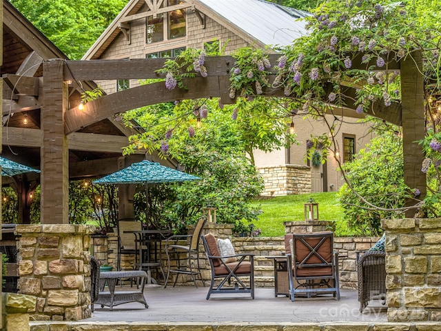 202 Emerald Ln, Maggie Valley, NC 28751 - view of patio with a deck