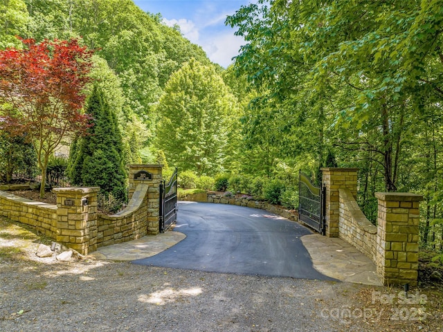 202 Emerald Ln, Maggie Valley, NC 28751 - gate with a wooded view