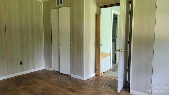 interior space featuring dark hardwood / wood-style flooring