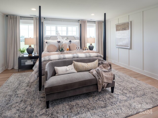 bedroom featuring light hardwood / wood-style flooring