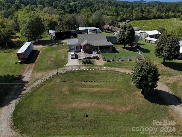 aerial view with a rural view