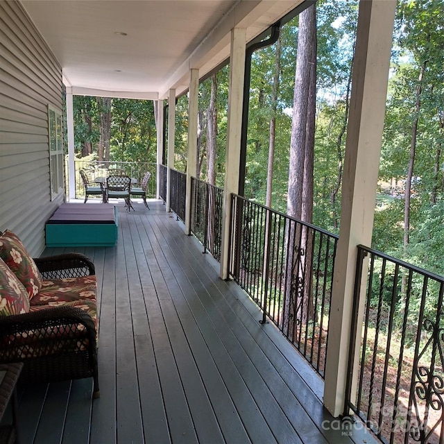 3645 Lake Bluff Dr, Sherrills Ford, NC 28763 - wooden terrace with a porch