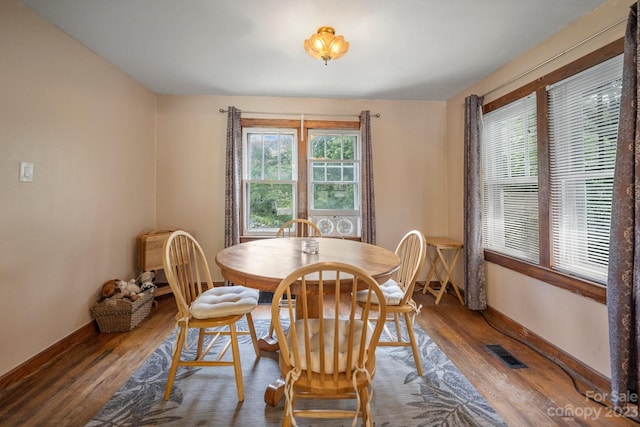 dining room featuring dark hardwood / wood-style floors