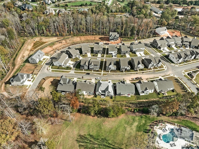 aerial view with a residential view