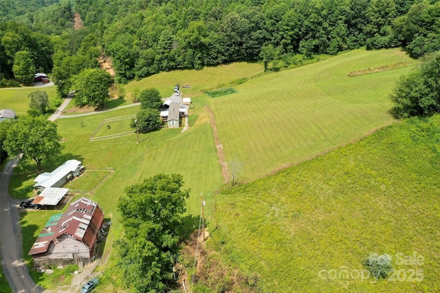 bird's eye view featuring a rural view