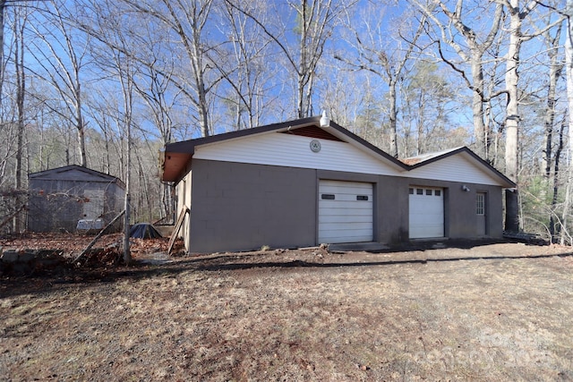 view of garage