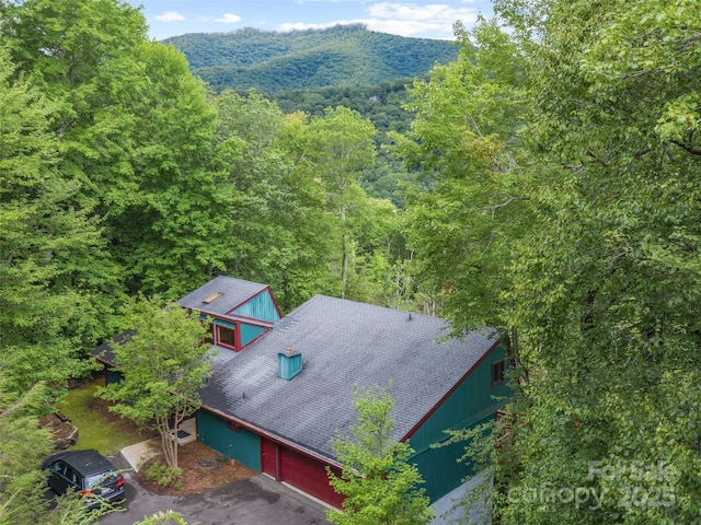 aerial view featuring a mountain view