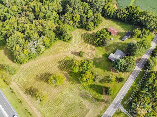 bird's eye view with a rural view