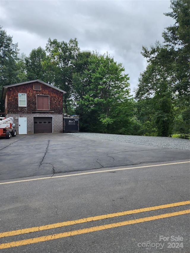 exterior space featuring a garage